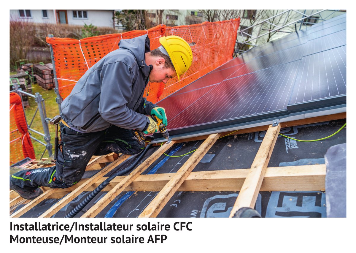 Installatrice/installateur solaire CFC, monteuse/monteur solaire AFP