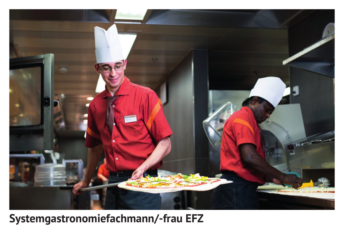 System­gas­tro­no­mie­fach­mann / System­gas­tro­no­mie­fach­frau EFZ, Systemgastronomiepraktiker / Systemgastronomiepraktikerin EBA