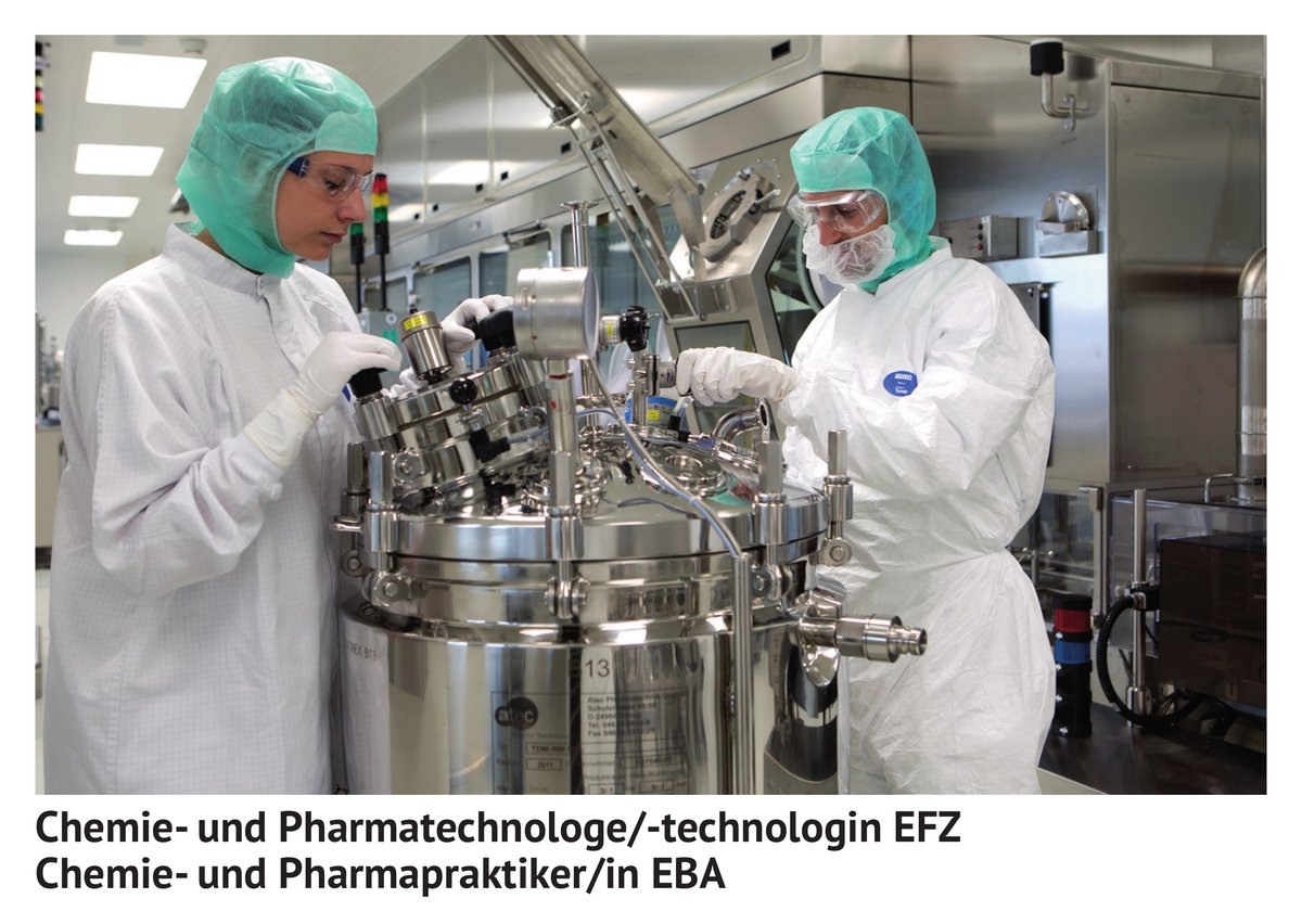 Chemie- und Pharma­tech­no­lo­ge / Chemie- und Pharma­tech­no­lo­gin EFZ, Chemie- und Pharmapraktiker / Chemie- und Pharmapraktikerin EBA