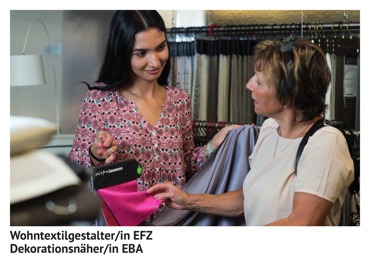 Wohn­textil­gestalter / Wohn­textil­gestalterin EFZ, Dekorations­näher / Dekorations­näherin EBA